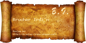 Brucher Irén névjegykártya